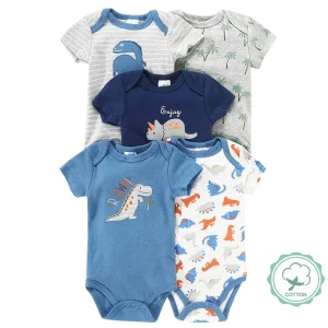 5pcs Baby Boy Triangle Rompers,