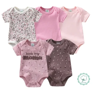 5pcs Set Baby Girl Short Sleeve
