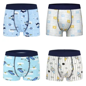 Kids Cotton Boxer Underwear High Elastic Waist and Breathable 16 Pack Underpants for Boys