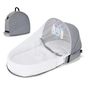 Portable Newborn Baby Bed - Bionic Isolation Travel Crib, Foldable Anti-Stress Bassinet for Baby