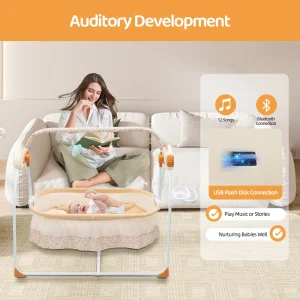 Electric Baby Crib Cradle, 0-18